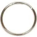 Split Key Ring: 1 1/2 in Ring Size, Nickel Plated, 25 PK