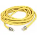 Imperial 25 ft., Heavy Duty All-Weather Extension Cord, 120VAC, 10/3, Yellow, Lighted End
