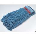 Wet Mop: Synthetic, 32 oz Dry Wt, 1 in Headband Size, Blue