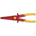 Needle Nose Plier: Insulated, 1 1/16 in Max Jaw Opening, 8 3/4 in Overall Lg, 3 in Jaw Lg, Serrated