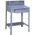 Shop Desk: Open-Base Desk, 34 1/2 in x 29 in x 53 in, 1 Drawers, 1 Shelves, 0 Doors, Gray