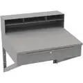 Tennsco Wall Hanging Foreman's Desk: 34 1/2 in Overall W, 17 1/2 in Overall H, 29 in Overall Dp