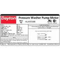 Dayton 5 HP Pressure Washer Motor, Capacitor-Start, 3450 Nameplate RPM, 208-230 Voltage, 56HCZ Frame