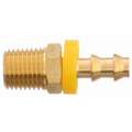 Push-On Hose Fitting, Fitting Material Brass x Brass, Fitting Size 1/4" x 1/4 in