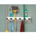 The Clincher Mop and Broom Holder: For 1 in to 1 1/4 in Handle Dia, White, 34 in Lg, 5 1/2 in Wd