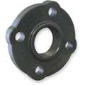 Flange: 3 in Fitting Pipe Size, Schedule 80, Female NPT, 150 psi, 4 Bolt Holes, Black
