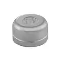 Round Cap: 304 Stainless Steel, 1/4" Fitting Pipe Size, Female NPT, Class 150, 22 mm Overall Lg