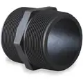 Hex Nipple: 1 1/2 in x 1 1/2 in Fitting Pipe Size, Schedule 80, Male NPT x Male NPT, 300 psi, Black