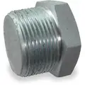 Galvanized Forged Steel Hex Head Plug, 1/2" Pipe Size, MNPT Connection Type