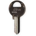 Kaba Ilco Key Blank, Commercial, Nickel Plate Over Brass, PK 10