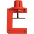 Brady Butterfly Valve Lockout, Red, Fits Handle Size: 1/8" to 2-1/2" Thickness, Nylon
