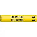 Engine Oil Snap-On Pipe Marker, Plastic, Fits Pipe Size O.D.: 3/4 " to 1-3/8"
