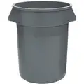 32 gal. Round Open Top Utility Trash Can, 27-1/4"H, Gray