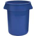 32 gal. Round Open Top Utility Trash Can, 27-1/4"H, Blue