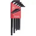 Proto Short L-Shaped SAE Black Oxide Ball End Hex Key Set, Number of Pieces: 13