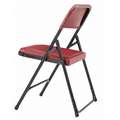National Public Seating Black Steel Folding Chair with Burgundy Seat Color, 4PK