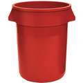 32 gal. Round Open Top Utility Trash Can, 27-1/4"H, Red