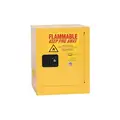 Eagle Flammables Safety Cabinet: Countertop, 4 gal, 17" x 17" x 22", Yellow, Self-Closing, 1 Shelves