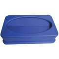 Tough Guy Wallhugger Lid Series All-Purpose Recycling Top, Rectangular, Drop, 23 gal, Blue