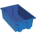Stack and Nest Container, Blue, 6"H x 18"L x 11"W, 1EA