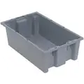 Stack and Nest Container, Gray, 6"H x 18"L x 11"W, 1EA