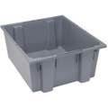 Quantum Storage Systems Stack and Nest Container, Gray, 10"H x 23-1/2"L x 19-1/2"W, 1EA