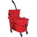 Tough Guy 8-3/4 gal. Mop Bucket with Side Press Wringer; 34-3/4" H x 24-1/16" L x 16-17/32", Red