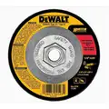 Dewalt 4-1/2" Type 27 Depressed Center Wheels, Aluminum Oxide, 5/8" Arbor, 0.2500" Thick, 13300 RPM