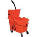 Tough Guy 8-3/4 gal. Mop Bucket with Side Press Wringer; 34-3/4" H x 24-1/16" L x 16-17/32", Orange