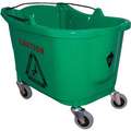 Tough Guy Mop Bucket: Green, Plastic/Polypropylene, 3 in, Rectangular, 13 15/32 in Bucket/Pail Ht