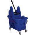 Tough Guy 8-3/4 gal. Mop Bucket with Down Press Wringer; 34-3/4" H x 25-25/64" L x 16-17/32", Blue