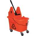Tough Guy 8-3/4 gal. Mop Bucket with Down Press Wringer; 34-3/4" H x 25-25/64" L x 16-17/32", Orange