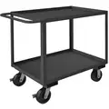 Steel Flat Handle Utility Cart, 3600 lb. Load Capacity, Number of Shelves: 2