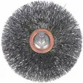 2" Crimped Wire Wheel Brush, Carbon Steel, 0.006" Wire Dia., 1/2" Trim Length