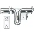 Lamp Gate Latch: Padlock, Stainless Steel, 4 in Bolt Lg, 3/8 in Bolt Head Dia., 1 37/64 in Wd