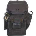 Black Zip Top Utility Pouch, Polyester, Fits Belts Up To (In.): 2-3/4