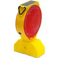 Tapco Solar Barricade Light: 7 1/8 in Overall Lg, 12 7/8 in Ht, Solar, Switch Key, Yellow, A/C, Red, LED