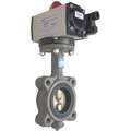 2" Cast Iron Double Acting Pneumatically Actuated Butterfly Valve With EPDM Seat Material