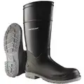 Onguard Rubber Boot, Men's, 8, Knee, Plain Toe Type, Polyblend, PVC, Black, 1 PR