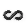 Mr. Chain S-Hook: Outdoor or Indoor, 1 1/2 in Size, Black, UV Inhibited Polyethylene, 10 PK