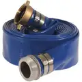 50 ft. Blue Water Discharge Hose, 3" Fitting Size, 70 psi