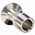 T316L Stainless Steel Male Adapter, Clamp x MNPT Connection Type, 1" Tube Size