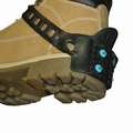 Due North Traction Device: Heel Footwear Coverage, Rubber, Stud, 7 in L x 2-1/2 in W x 8 in H, Black, 1 PR
