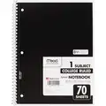 Mead Notebook: 7-1/2 in x 10-1/2 in Sheet Size, College, White, 70 Sheets, 0% Recycled Content, Left