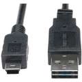 Tripp Lite 3 ft. Reversible USB Cable, A Male to 5 Pin B Mini Male, Black