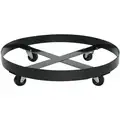 Eagle Cross-Brace Drum Dolly with Support Ring: 1,000 lb Load Capacity, Round, (4) Swivel with Brake