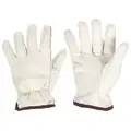 Cowhide Driver Gloves, Shirred Wrist Cuff, Tan, L, Left and Right Hand