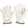 Cowhide Driver Gloves, Shirred Wrist Cuff, Tan, XL, Left and Right Hand