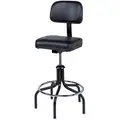Bevco Drafting Chair: Black, Vinyl, 300 lb Wt Capacity, 24 in to 31 in Nom. Seat Ht. Range, Black