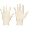 9-1/2" Powder Free Unlined Natural Rubber Latex Disposable Gloves, Natural, Size L, 100PK